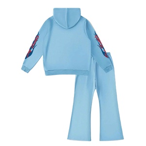 เสื้อฮู้ดดี้ลายการ์ตูนพิมพ์ DTF แบบปรับแต่งได้สำหรับผู้ชาย พร้อมกางเกงขายาวสีตัดกัน ชุดวอร์มผ้าเทอร์รี่ เสื้อฮู้ดดี้ผู้ชาย - Product Image 2