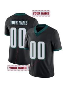 เสื้อฟุตบอลอเมริกันพิมพ์ลายระบายอากาศได้ดีสำหรับผู้ชาย พร้อมชื่อและหมายเลขแบบกำหนดเอง รุ่น Philadelphia สีเขียว คอวี แขนสั้น - Product Image 2