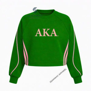 Sweat-shirt Alpha Kapa Alpha Sorority, pull décontracté en coton pour femme, col rond, jersey brodé, pull en tricot - Product Image 2