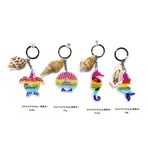 Personalizado OEM/ODM servicio Animal lagarto flamenco acrílico llavero con accesorio de concha adorable accesorio regalos - Product Image 5