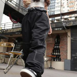 Pantalones de nieve holgados John Snow Swag Street Style para hombre, impermeables, negros, de mezclilla, puntos blancos, bolsillo cargo, cintura, Polaina, pantalones holgados de esquí - Product Image 5