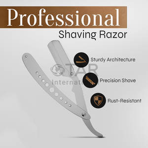 Maquinilla de afeitar recta para hombre, kit de peluquero profesional, maquinilla de afeitar clásica de acero inoxidable con borde recto, afeitadora Barbero para aseo de precisión - Product Image 3