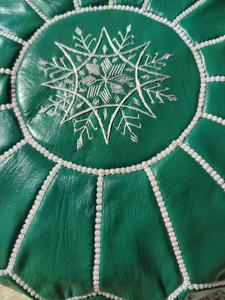 Pouf ottoman en cuir véritable fait main, coussin de sol bohème, design artisanal, écologique, doux et pliable pour la décoration intérieure de la chambre à coucher - Product Image 3