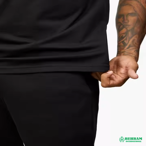 T-shirt personnalisé en polyester/coton pour homme, coupe ample, couleur unie, haute qualité, vente en gros, avec logo sur mesure - Product Image 4