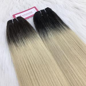 Cheveux à trame machine doublement étirés couleur Ombré en gros # 1B/ # 60 extensions de cheveux humains, cheveux raides, trame de cheveux, tissage de cheveux, teints - Product Image 4