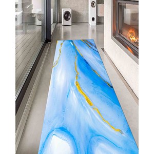 Alfombra Decorativa Abstracta Dorada Brillante para Sala de Estar, Alfombra Delgada No Tejida - Product Image 5