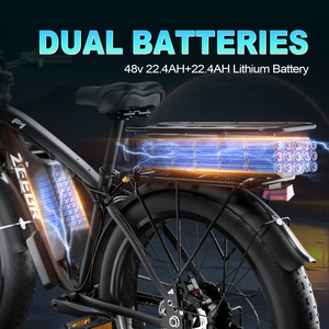 Bicicleta Eléctrica de Montaña Híbrida con Doble <span class=keywords><strong>Motor</strong></span> de 2000w, Baterías Dobles de 48V 22.4AH y Cuadro de Aleación de Aluminio - Product Image 3