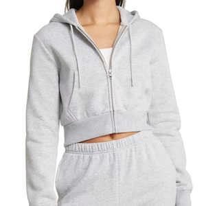 Nouveau sweat-shirt décontracté pour femmes, style streetwear, logo personnalisé, coupe ample, fermeture éclair, uni, doux - Product Image 1