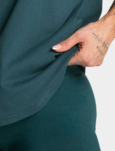 T-shirt pour femmes à col rond ample, en coton mélangé respirant, avec étiquettes personnalisées OEM, best-seller - Product Image 6