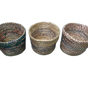 2026 New Hot Selling Seagrass & <b>Jute</b> Material Belly <b>Basket</b> Handmade <b>Jute</b> Rope Storage <b>Basket</b> for Export to Bangladesh - Product Image 1