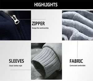 Sudadera con capucha y cremallera polar de algodón de alta calidad para hombre, logotipo estampado personalizado, tamaño sólido, Otoño, nuevo precio barato al por mayor - Product Image 5