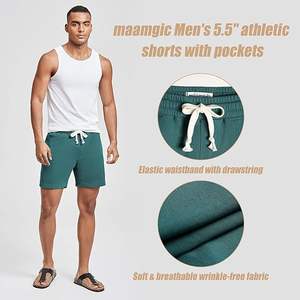 Shorts de sport athlétiques 2-en-1 pour hommes, personnalisés, légers, extensibles dans les 4 sens, avec ourlet intérieur incurvé et fente, pour l'entraînement, le fitness et la course à pied, à compression - Product Image 2