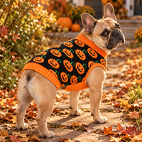 Tenue d'Halloween pour animaux de compagnie, motif citrouille, écologique, lavable, décorative, pour l'automne-hiver, avec visage souriant de dessin animé