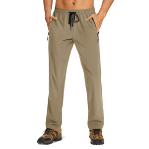 Custom <b>Men's</b> Straight Knitted <b>Stretch</b> Eco-Friendly Breathable Casual Sweatpants with Zipper Pockets 100% Cotton Fabric - Product Image 1