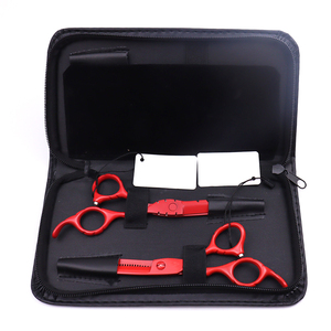 สีแดงมีดโกนที่ทันสมัยสำหรับมืออาชีพกรรไกรทำเองด้ามจับกรรไกรช่างตัดผมที่ดีที่สุด - Product Image 3