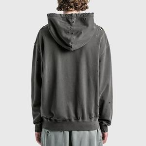 Streetwear lourd de haute qualité lavage à l'acide sweats à capuche pour hommes sur mesure Vintage en détresse sweats en coton lavé - Product Image 5