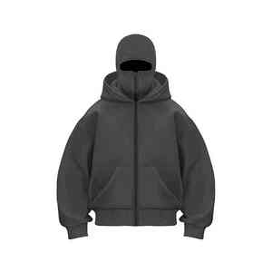 Dernier modèle de sweat à capuche personnalisé avec fermeture éclair 450 g/m² pour hommes sweat à capuche en coton uni avec fermeture éclair de haute qualité pour hommes sweat à capuche - Product Image 1