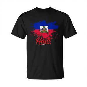 T-shirt de fête avec drapeau d'Haïti, fierté des Caraïbes - Product Image 2