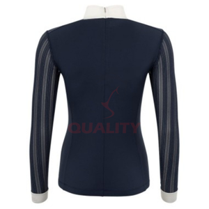 Haut d'équitation élégant pour femmes, tissu extensible athlétique, évacuation de l'humidité, respirant, léger, chemise d'équitation, vêtements - Product Image 2