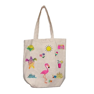 ADORA Custom <b>Printed</b> Logo Bohemian Style <b>Extra</b> <b>Large</b> Reusable Eco-Friendly Durable Cotton Canvas Women's Shopping Tote Bags - Product Image 1