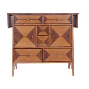 Offre spéciale Buffet en bois massif de Sesham Armoire de rangement pour salon et chambre à coucher avec 6 tiroirs et 2 portes - Product Image 4