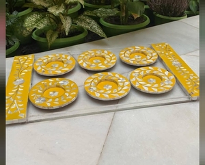 Nacre Incrustation Plateau Acrylique Boîte Belle Incrustation D'os Bakhoor Brûleur Mabkhara - Product Image 1