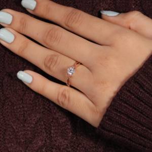 แหวนแต่งงานผู้หญิงบิดเป็นเกลียวแหวนทอง14K สุดหรูผ่านการรับรอง VVS1ห้องปฏิบัติการ - Product Image 3