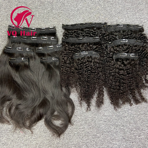 Extensions de cheveux humains naturels vietnamiens birmans bouclés et droits, tissage de cheveux à double trame et à cuticules alignés à la machine - Product Image 3