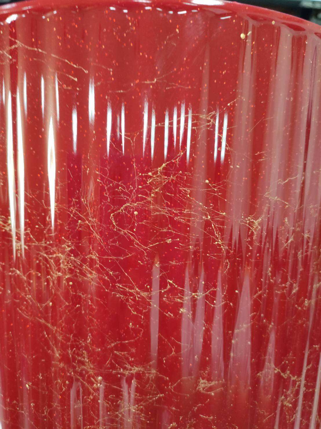 Red with gold accents