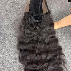 Vente en gros de haute qualité naturel ondulé HD dentelle perruque couleur noire Remy extensions de cheveux pour les femmes de source vietnamienne - Product Image 4