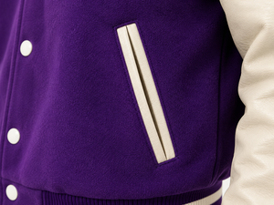 SINEWY Men's <b>Purple</b> Varsity Jacket With NY Embroidery Preppy Style Turn-down Collar Regular Fit Autumn Wear - Product Image 5