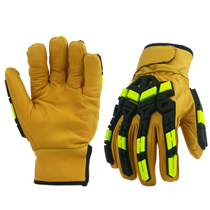 Guantes de protección TPR de cuero genuino de alta calidad, venta al por mayor, guantes de seguridad resistentes a cortes OEM, los mejores guantes de impacto TPR - Product Image 3
