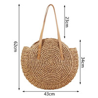 Penjualan laris tas Tote rotan bambu buatan tangan Vietnam tas pantai wanita modis dekorasi mutiara jerami penutup ritsleting