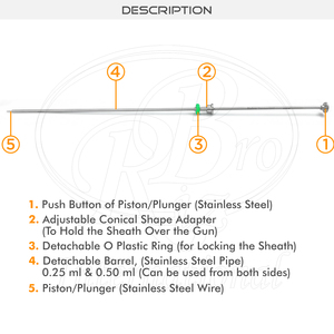 Súng Thụ Tinh Nhân Tạo Thông Dụng 0.25 Ml Đến 0.50 Ml Súng Tiêm Tinh Dịch Thủ Công Bò Gia Súc Súng Tiêm Phôi - Product Image 5