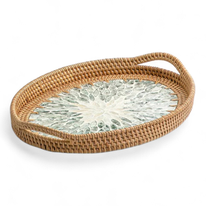 ถาดหวายฝังหอยมุกสำหรับโรงแรมร้านอาหารส่งออก - Product Image 2