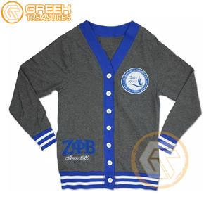 Cárdigan bordado de acrílico Zeta Phi Beta personalizado Sorority de alta calidad, suéteres transpirables griegos más finos para mujer, cárdigans - Product Image 1