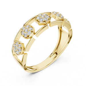 Bague de fiançailles en or jaune 14 carats avec diamant rond de laboratoire pour femmes |   Nouveau diamant cultivé - Product Image 4