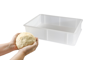 Contenedor Rectangular de Plástico Moldeado por Inyección de Grado Industrial para Alimentos - Blanco 30x40x10cm (12L) - Alta Capacidad de Carga >10kg - Apto para Lavavajillas - Product Image 4