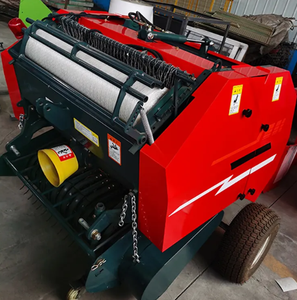 Presse à balles ronde miniature portable à haute efficacité, populaire pour le foin et la paille, avec moteur et boîte de vitesses, composants principaux - Product Image 1