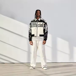 Chaqueta de carreras personalizada Unisex Biker motocicleta Vintage Streetwear Casual Stand Varsity chaqueta al aire libre Street Racing Jacket - Product Image 3