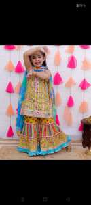 ชุดแต่งกายสำหรับเด็กผ้าไหมชาลวาร์คามีซอินเดียสไตล์ปากีสถานปักลายสไตล์ปากีสถานสำหรับงานแต่งงานงานเลี้ยงสังสรรค์สำหรับเด็ก - Product Image 2