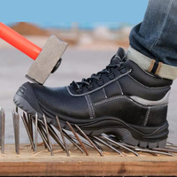 Chaussures de sécurité en cuir microfibre, anti-perforation, antistatiques, avec embout en acier, antidérapantes, pour travaux de construction
