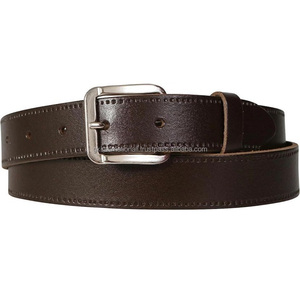 High Finish Premium Black <b>Brown</b> or <b>Tan</b> Leather Men's Designer Casual Belt for Jeans With Stylish Nickel Brass Single Pin Buckle - Product Image 4