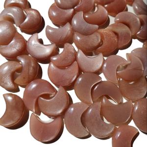 Piedra lunar tallada en oro rosa al por mayor, piedra solar, piedras preciosas de meditación Reiki, artesanías de piedra semipreciosa para curación energética, amor Feng - Product Image 2