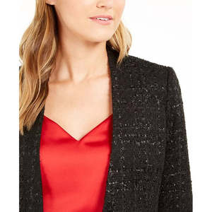 Blazer Aperto da Donna Calvin Klein in Nero Taglia 8 - Stile Tweed Metallizzato - Product Image 3