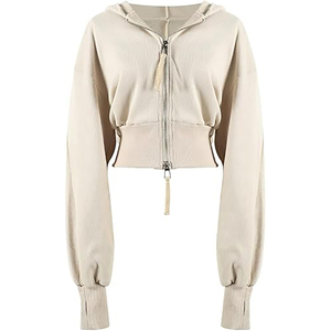 Sweat à capuche court pour femmes de haute qualité Meilleur prix Sweat à capuche zippé court Un audace et un confort - Product Image 2