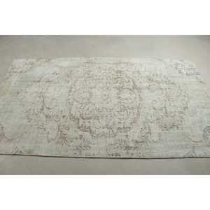 Tapis turc 4,2x7,4 pieds, tapis vintage, tapis persan gris et blanc - Product Image 3