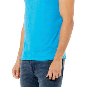 Side Seamed Retail Fit 100% Airlume Combed and Ring Spun Cotton 32 Single 4.2 oz Neon Blue Unisex Jersey Tank - Product Image 5