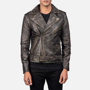 <b>Top</b> Design Men's Winter Jacket with Stand Collar Full Sleeve 100% <b>High</b> Quality <b>Leather</b> Customizable Reasonable Price - Product Image 2