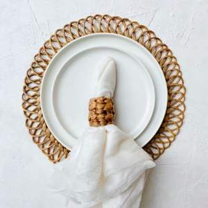 Napperon rond jacinthe d'eau naturelle de haute qualité vaisselle pour restaurant Boho handwicker fabriqué au Vietnam en gros - Product Image 3